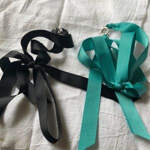 Black and blue ribbon with clasp
